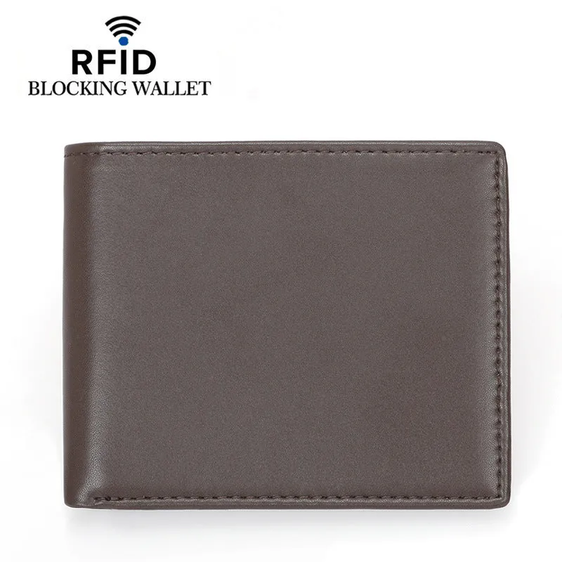 Men's Leather For Man Swiping Multicolor Short Men's Wallets