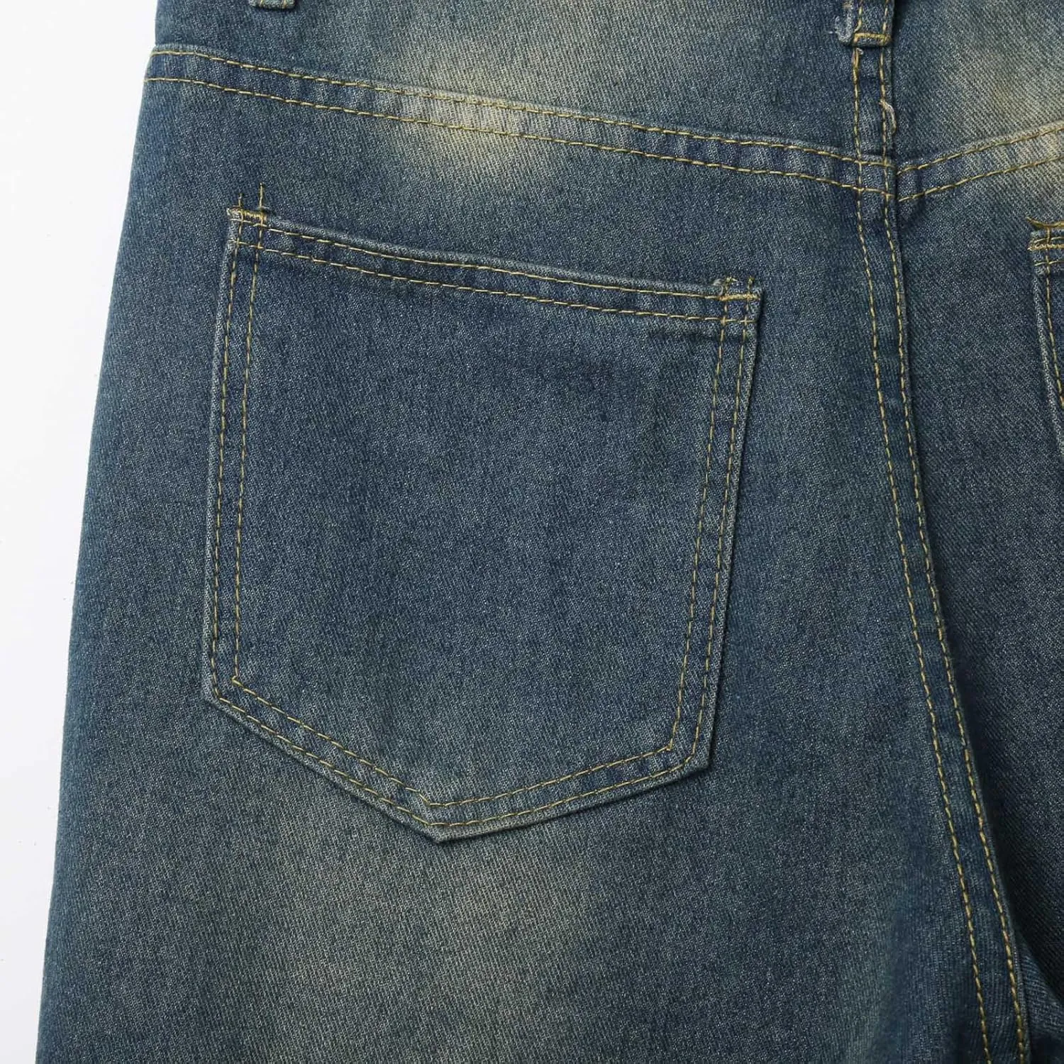 Men's Loose Y2K Hip Hop Cropped Jean Shorts Work Denim Shorts with Pockets Casual Trendy Outfits