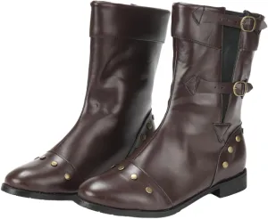 Men's Medieval Renaissance Boot Punk Gothic PU Faux Leather Stage Pirate Shoes Halloween