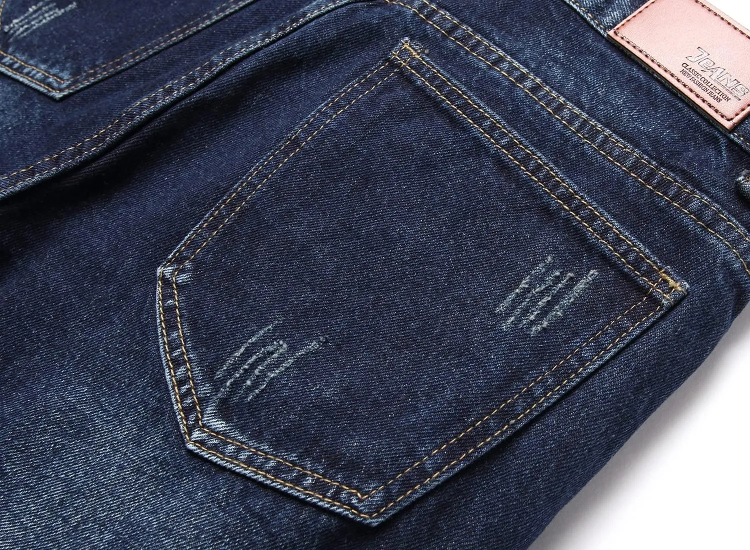 Men's Ripped Distressed Destroyed Straight Fit Washed Denim Jeans Pants