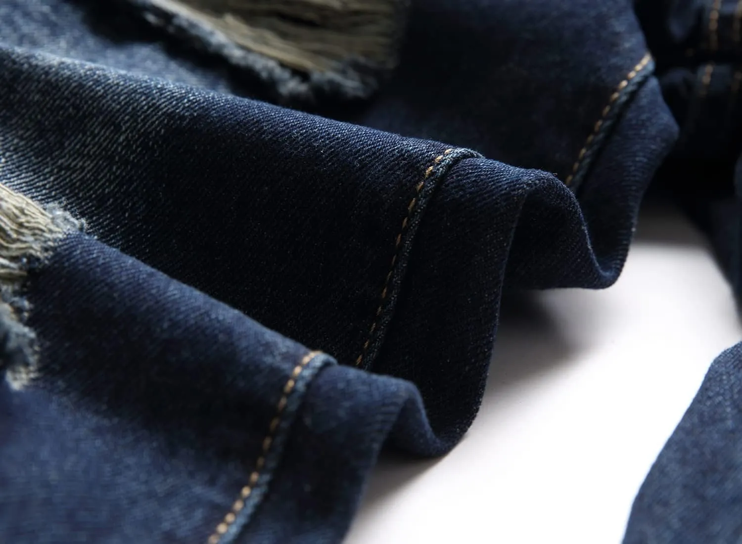 Men's Ripped Distressed Destroyed Straight Fit Washed Denim Jeans Pants