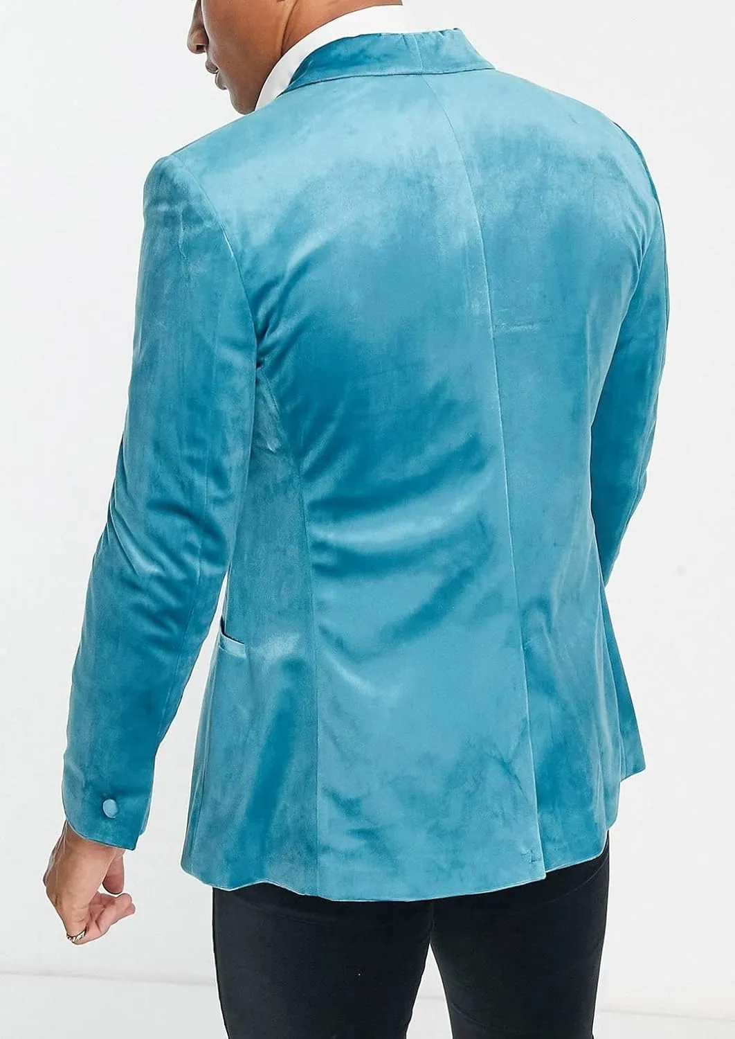 Men's Velvet Blazer Shawl Lapel Velour Suit Jacket One Button Tuxedo Jackets for Wedding Prom Party Dinner