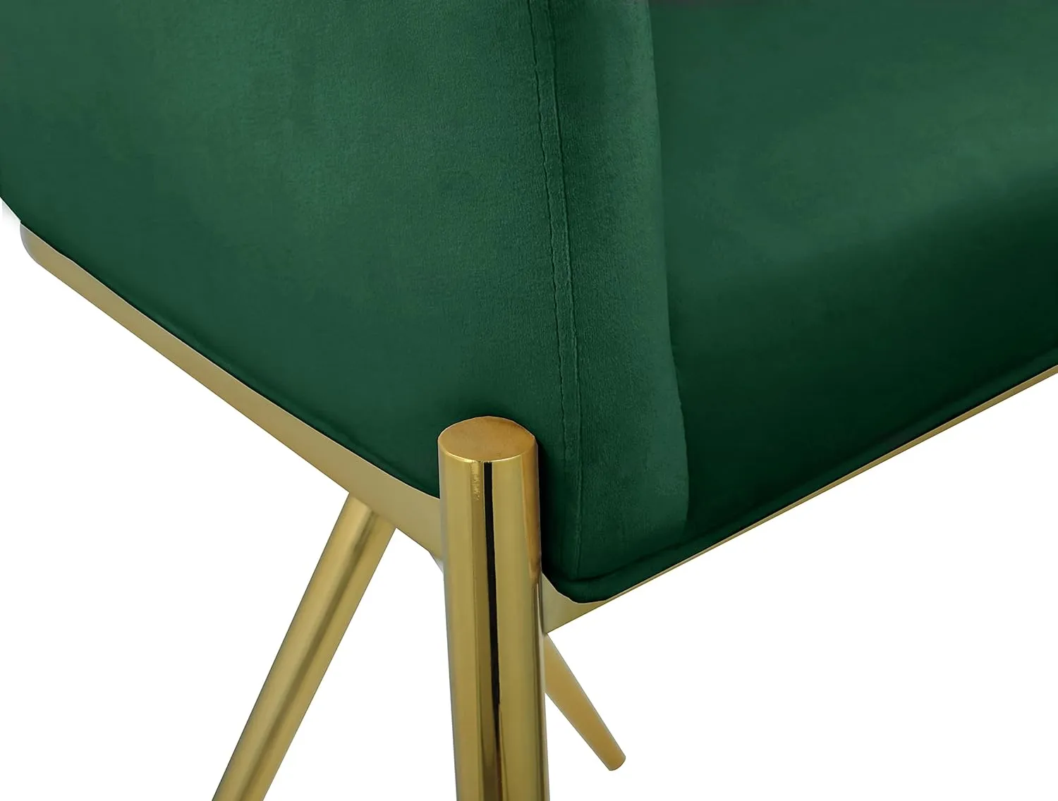 Meridian Furniture 867Green-C Xavier Collection Velvet Upholstered Counter Stool with Sturdy Gold Metal Legs, Green, 23.5" W x 22.5" D x 38" H