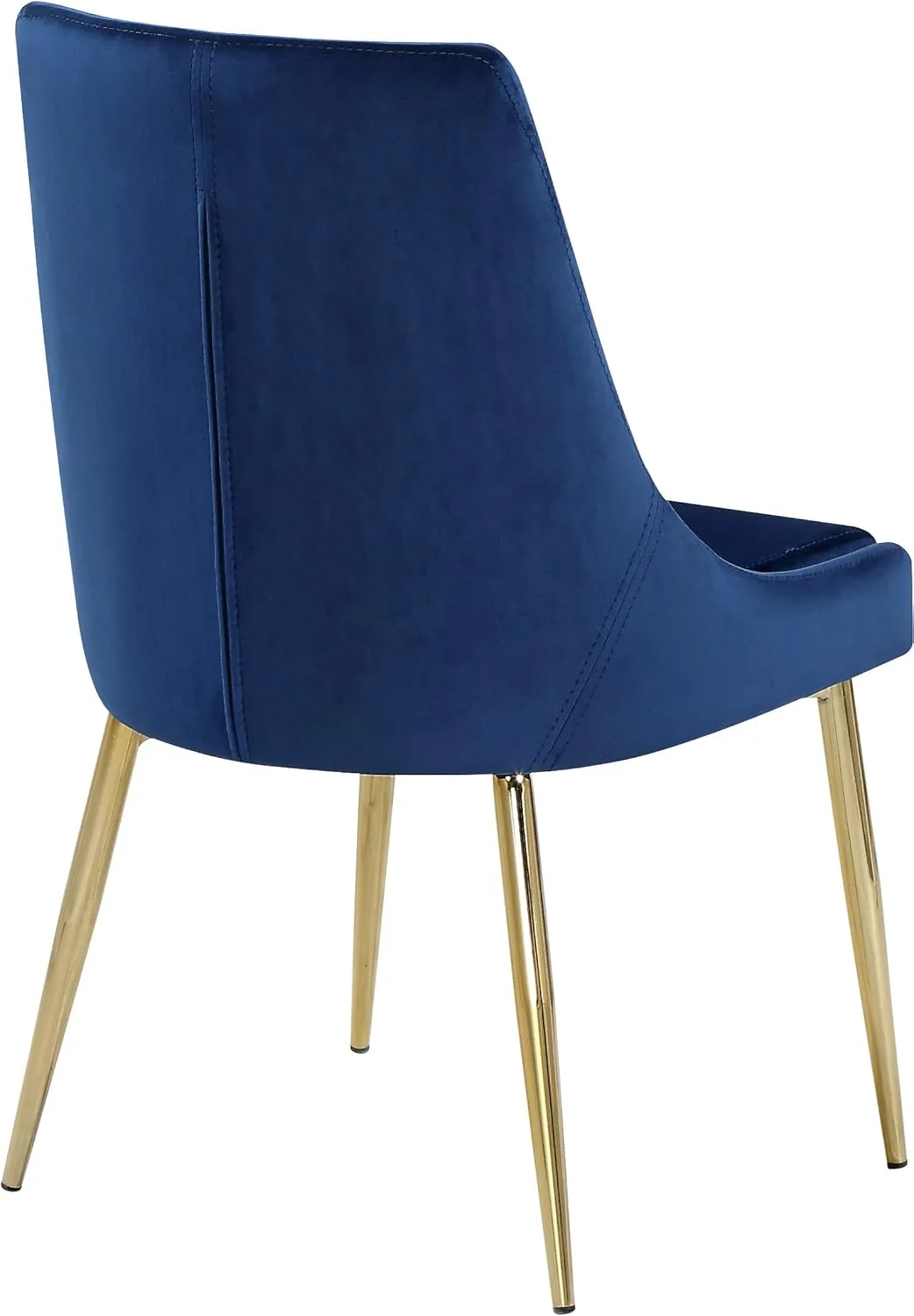 Meridian Furniture Karina Collection Modern | Contemporary Velvet Upholstered Dining Chair with Sturdy Metal Legs, Set of 2, 19.5" W x 21.5" D x 33.5" H, Navy