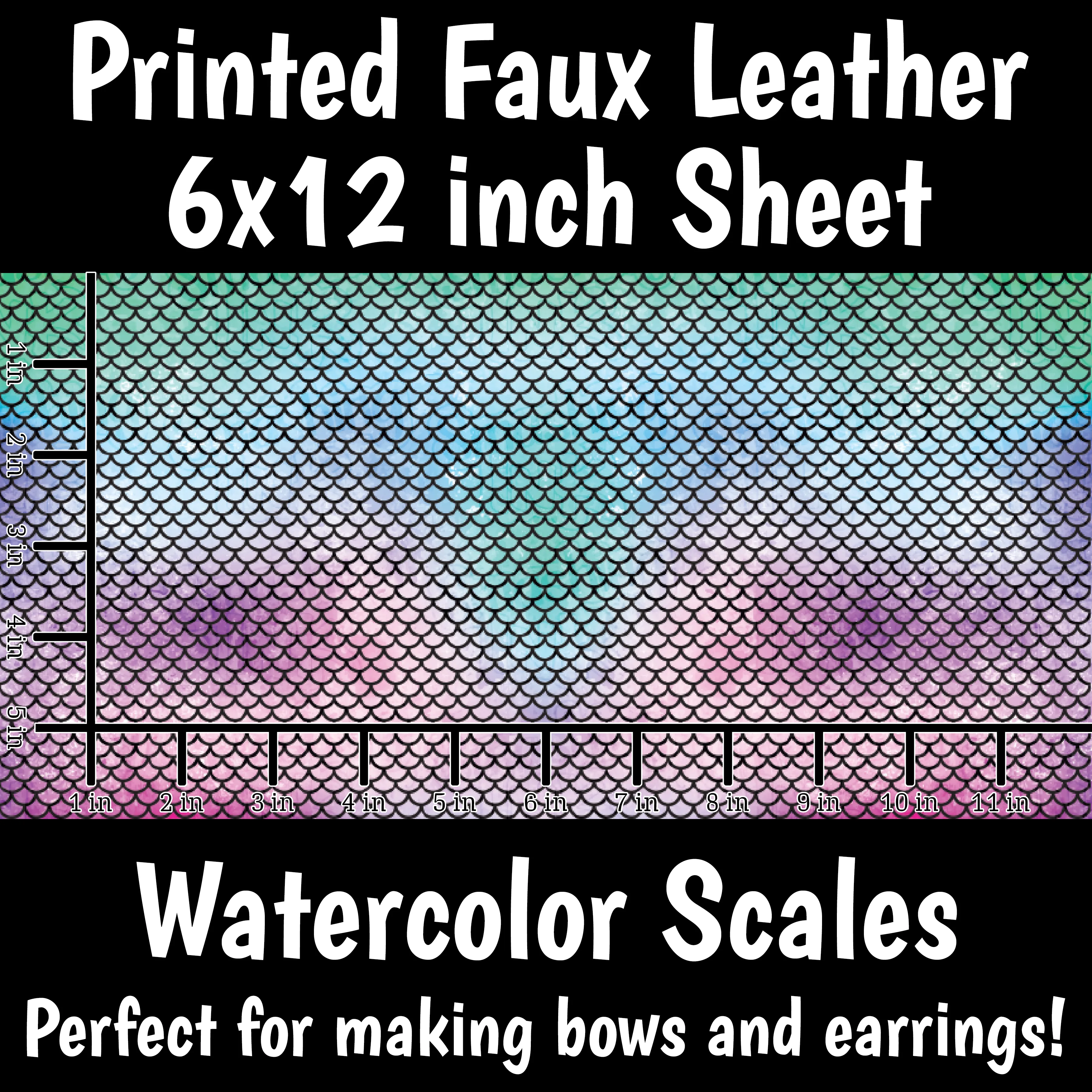 Mermaid Scales - Faux Leather Sheet (SHIPS IN 3 BUS DAYS)