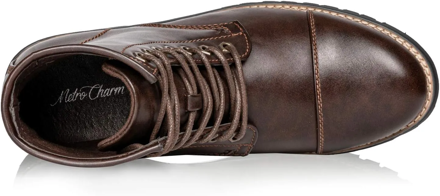 Metrocharm MC301 Men's Lace Up Cap Toe Formal Dress Casual Fashion Boots