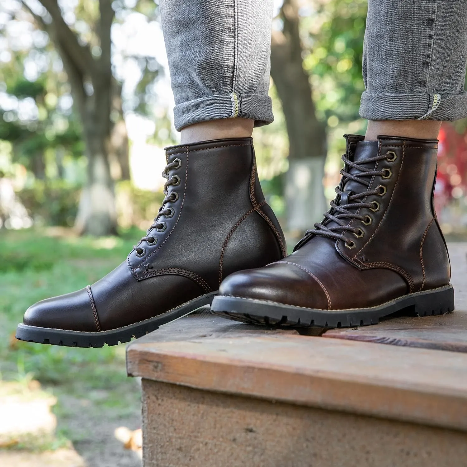 Metrocharm MC301 Men's Lace Up Cap Toe Formal Dress Casual Fashion Boots