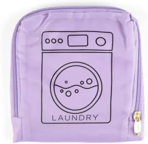 MIAMICA Foldable Travel Laundry Bag, 21'' x 22'', Purple "Laundry" – Lightweight, Durable Design with Drawstring Closure