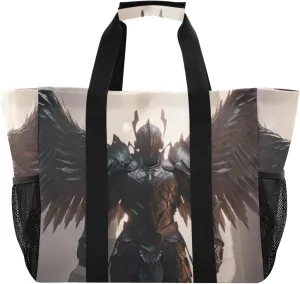 Mighty Archangel Wings Large Tote Bags for Women Canvas Tote Purse Reusable Grocery Bags Top Handle Handbags for Travel, Work