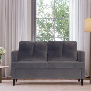 Milliard Loveseat, Grey Velvet Love Seat, Small Couch MIL-CCH-GY