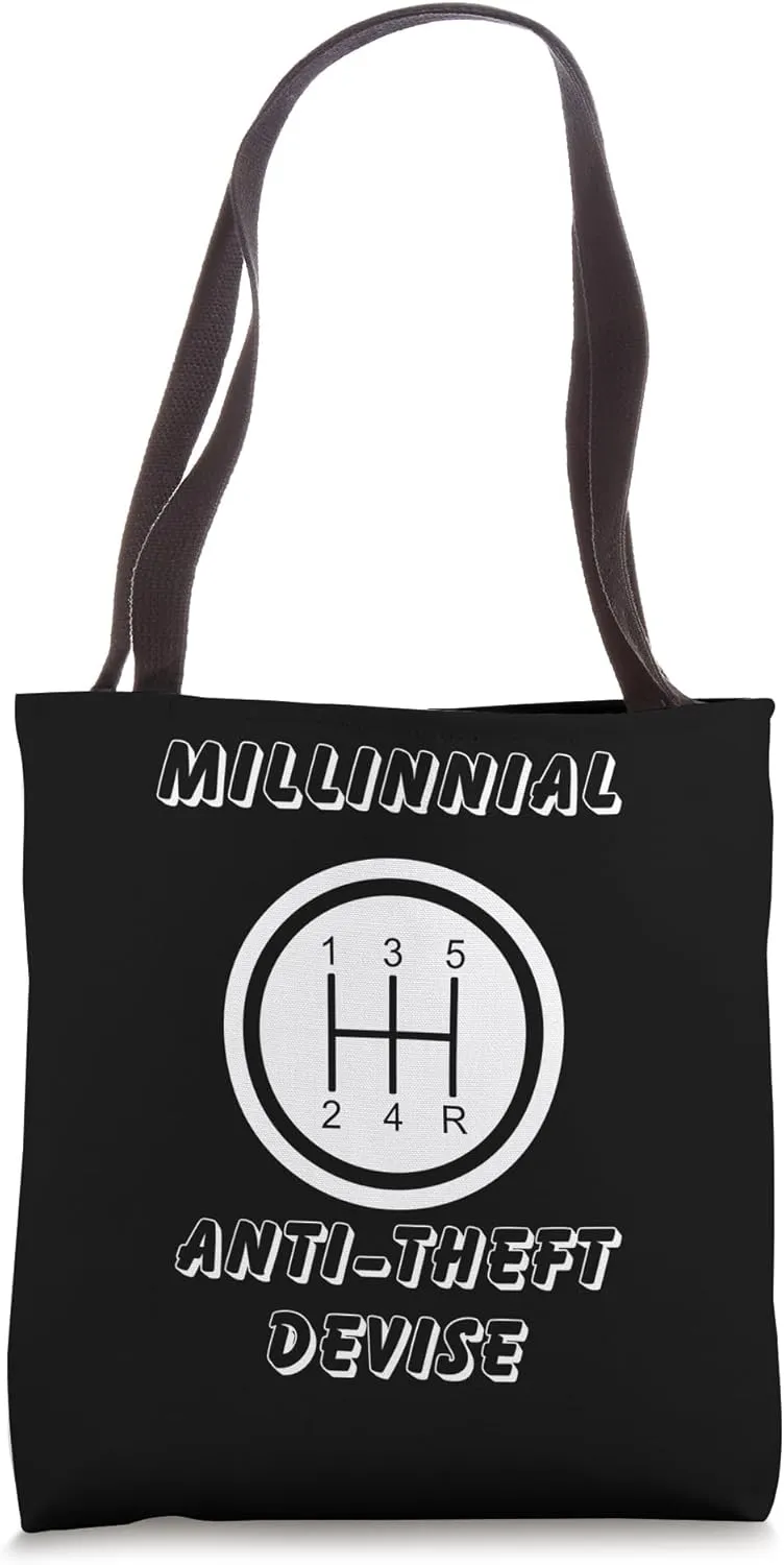 Millinnial anti theft device stick shifting manual Tote Bag