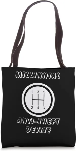 Millinnial anti theft device stick shifting manual Tote Bag