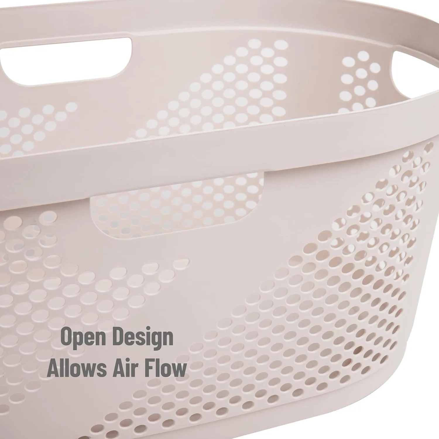 Mind Reader 40L Laundry Basket, Clothes Hamper, Ventilated, Plastic, 23"L x 14.5"W x 10.5"H, Set of 2, Ivory