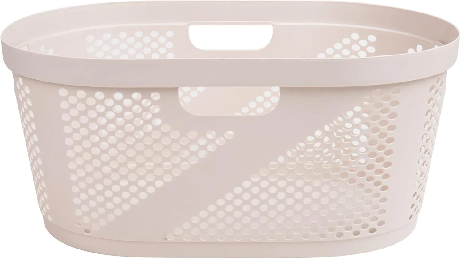 Mind Reader 40L Laundry Basket, Clothes Hamper, Ventilated, Plastic, 23"L x 14.5"W x 10.5"H, Set of 2, Ivory