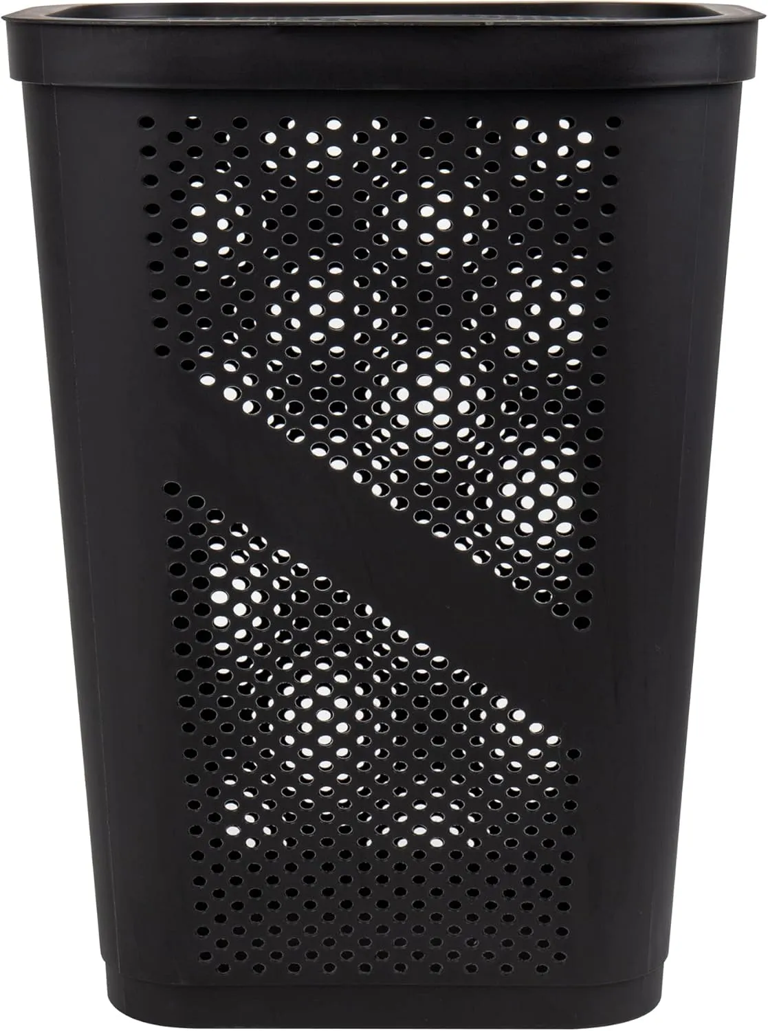 Mind Reader 60L Slim Laundry Hamper, Clothes Basket, Lid, Ventilated, Plastic, 17.25"L x 13.75"W x 23.5"H, Black