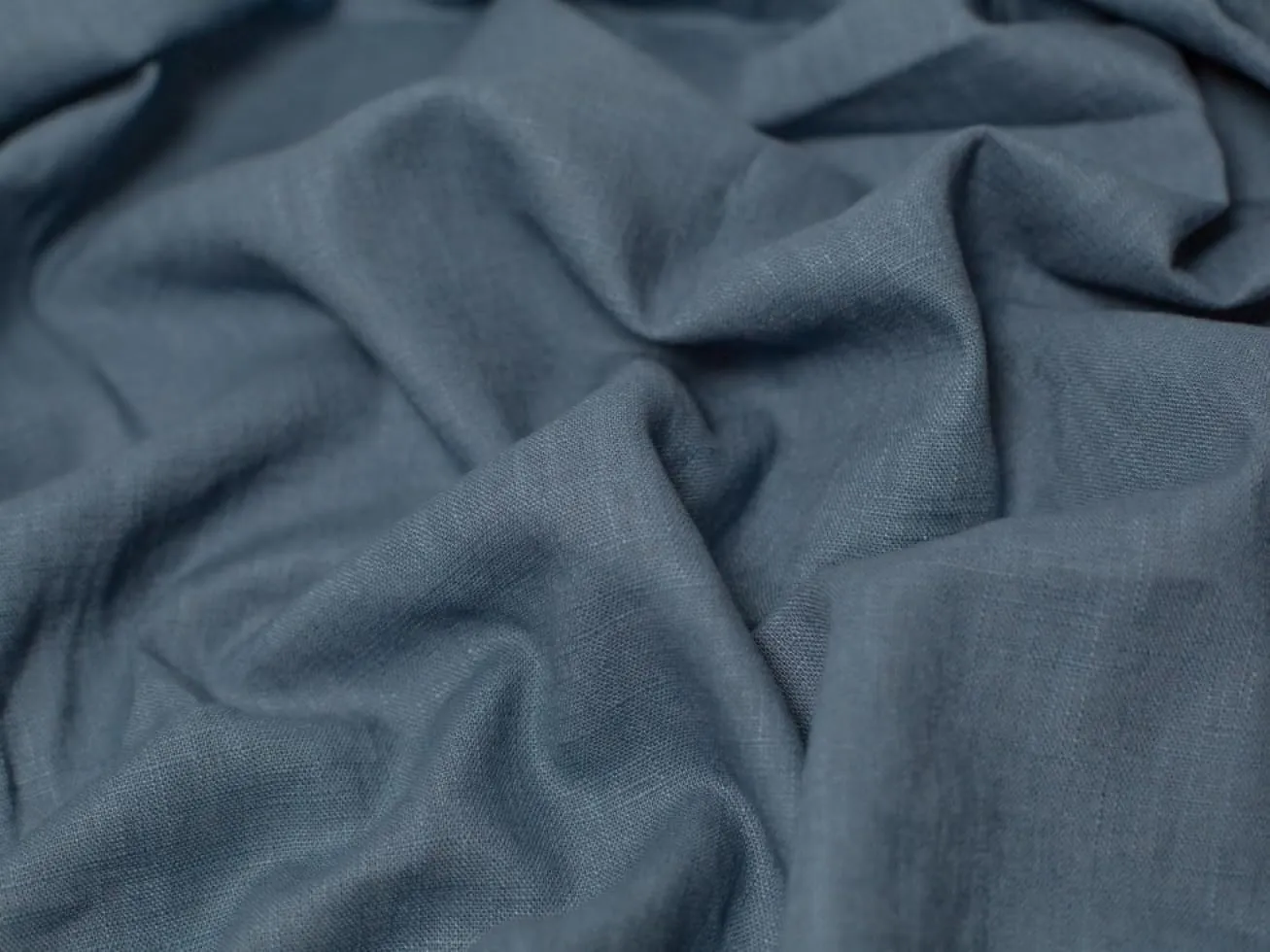 Minerva Enzyme Washed 100% Linen Fabric Denim - per Yard