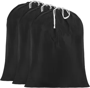 Miss Promation Travel Laundry Bag, Nylon Laundry Bag-Machine Washable Dirty Clothes Organizer with Drawstring，Easy Fit a Laundry Hamper or Basket 28" x 38" (Black)