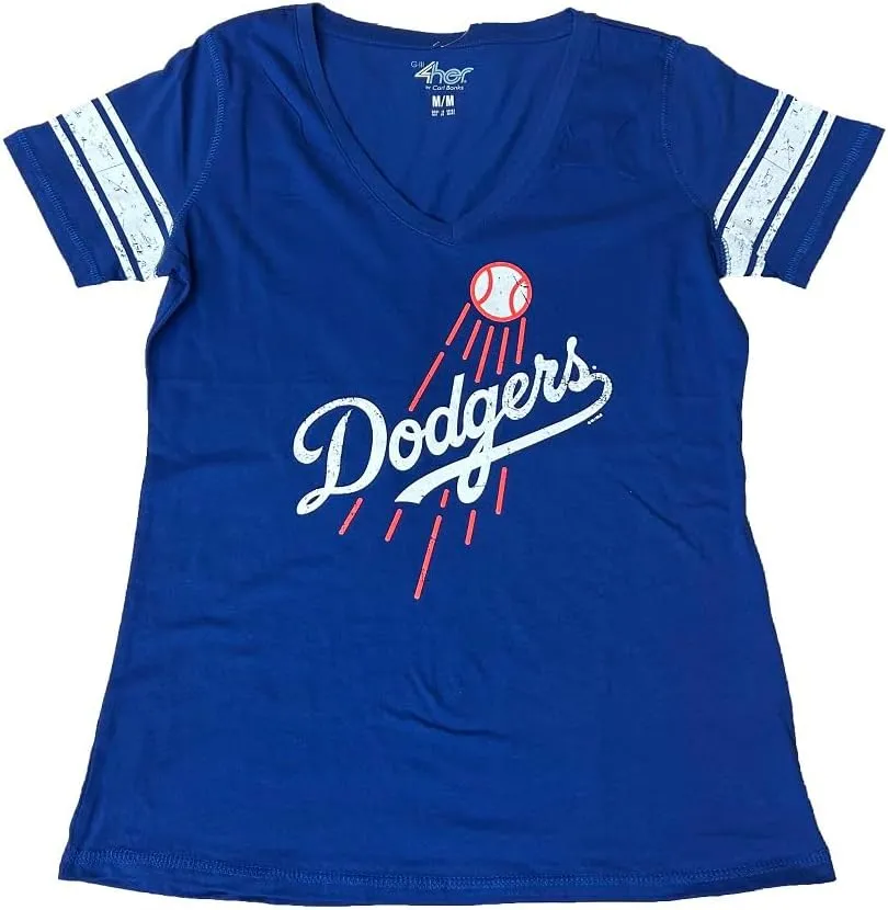 MLB Women's Ballpark Distressed V-Neck T-Shirt - Pick Your Team