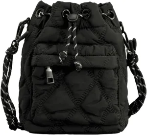 Molodo Mini Quilted Bucket Bag Quilted Puffer Crossbody Bags for Women Sports Shoulder Bag Nylon Sling Bag with Drawstring