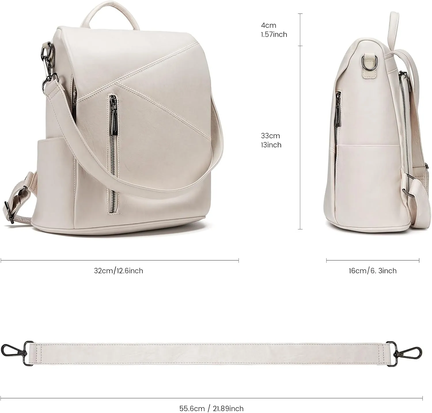 molshine Anti Theft Backpack,Fashion Casual Travel PU Leather Daypack Bag Shoulder Rucksack Handbags for Women HB041