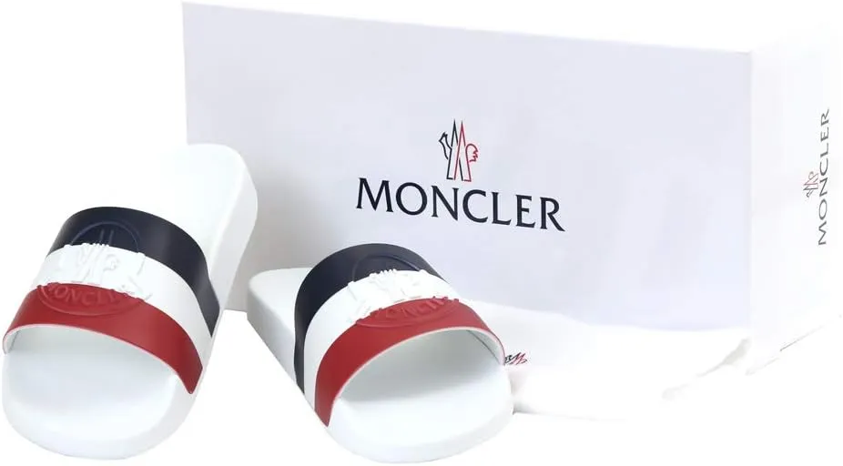 Moncler 10138 00 01A49 Men's Sandals, Rubber Basile Embossed Logo
