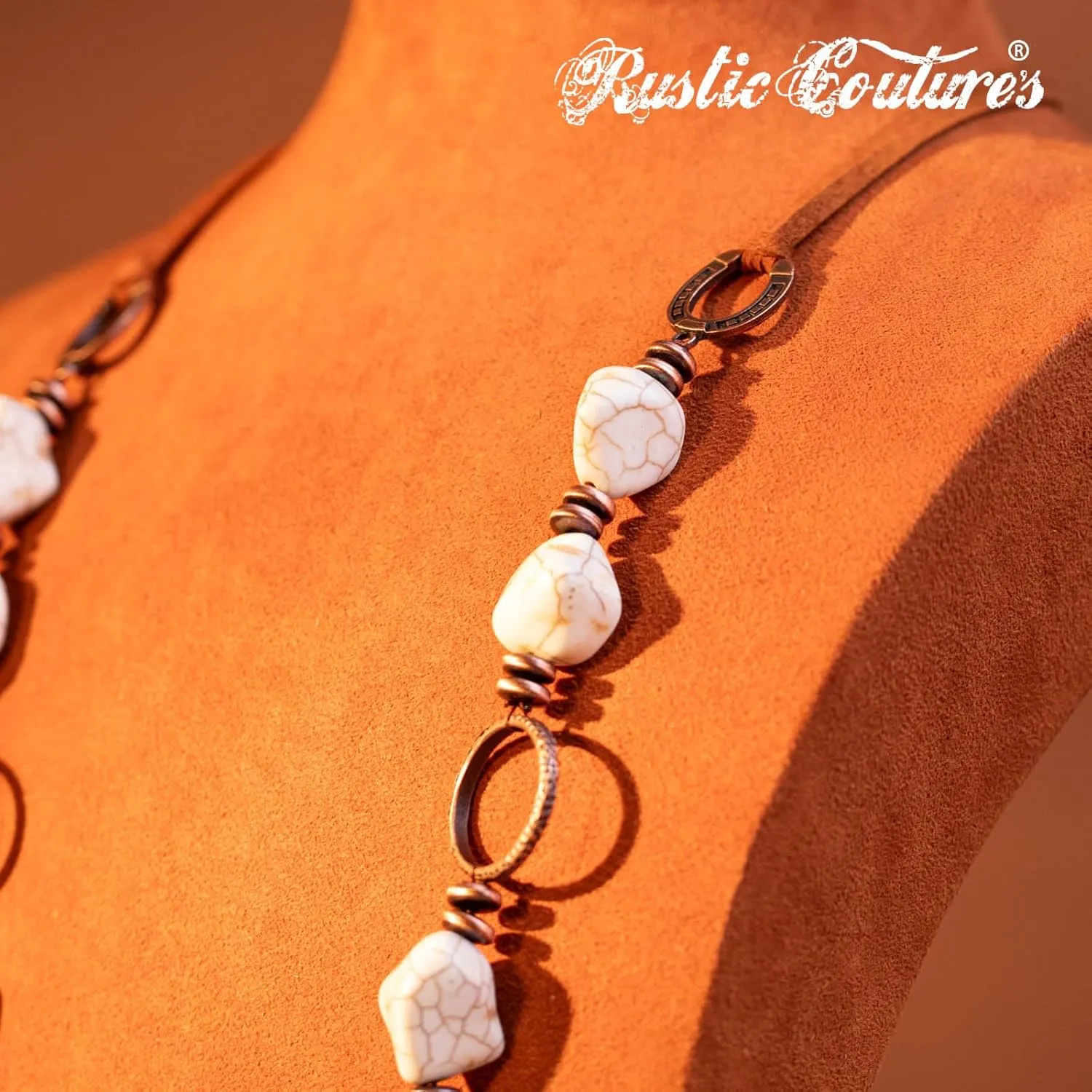 Montana West Wrangler 3 Pieces Jewelry Set for Women Western Cowgirl Necklace Earring Set.