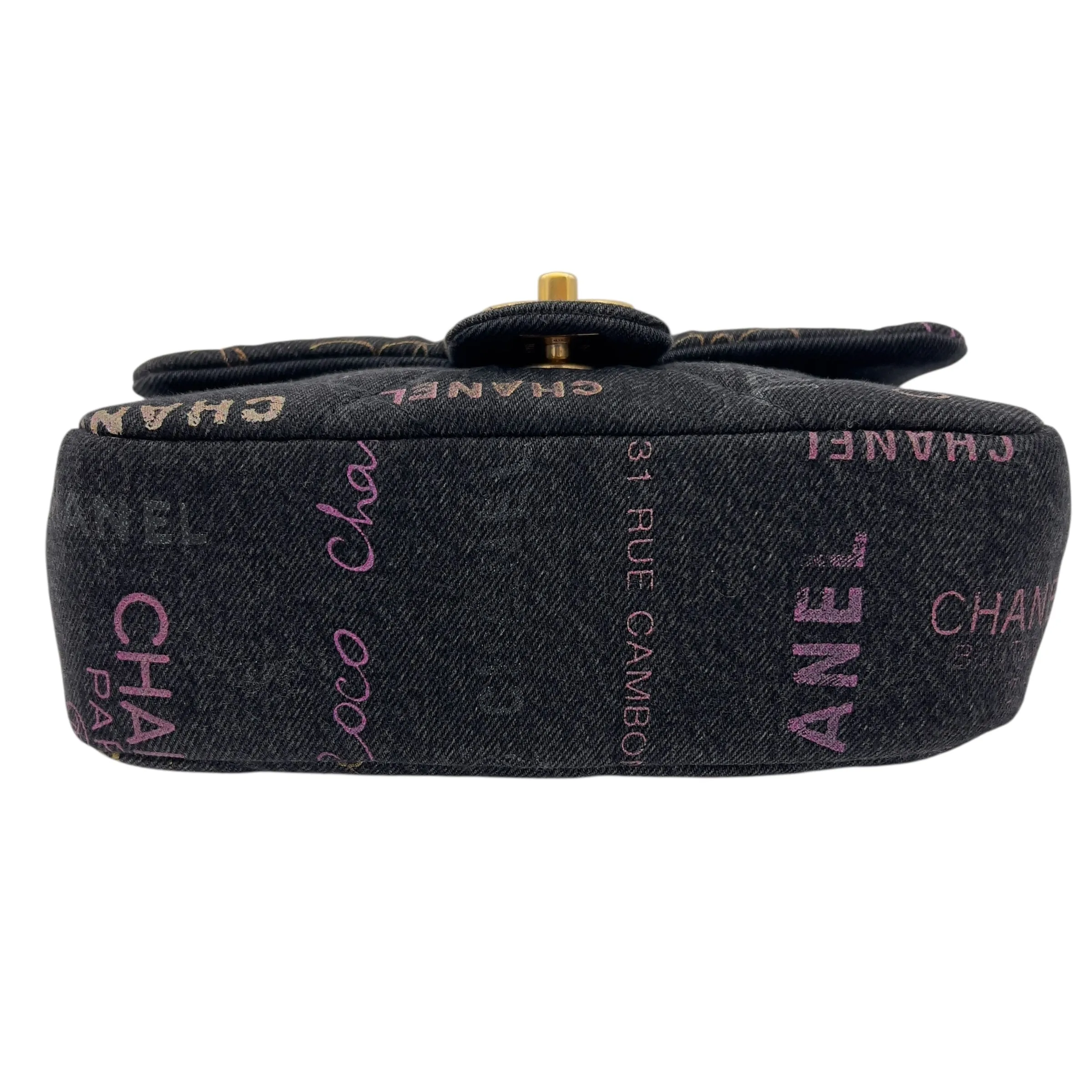 Mood Multi-colour Shoulder Bag in Denim, Gold hardware
