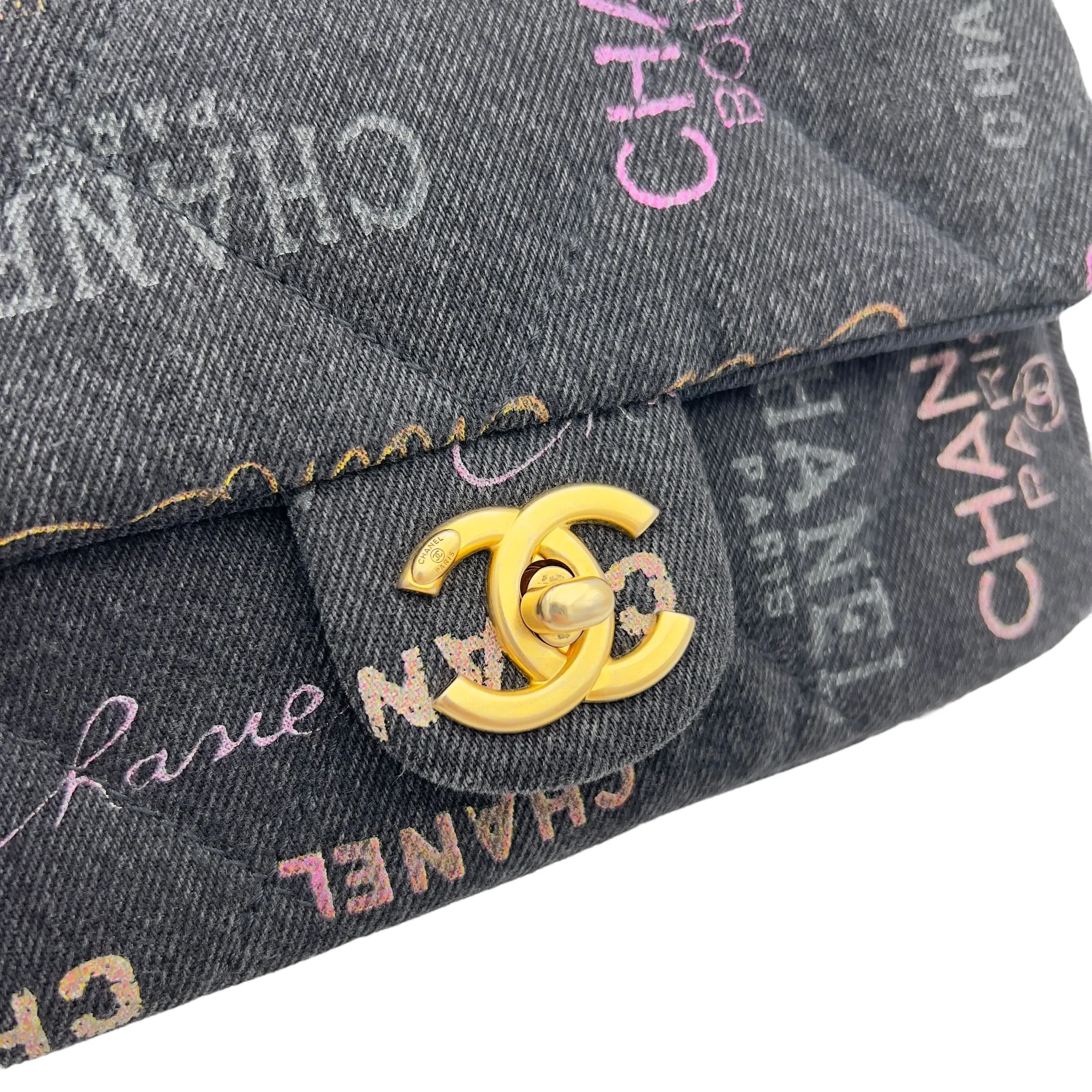 Mood Multi-colour Shoulder Bag in Denim, Gold hardware