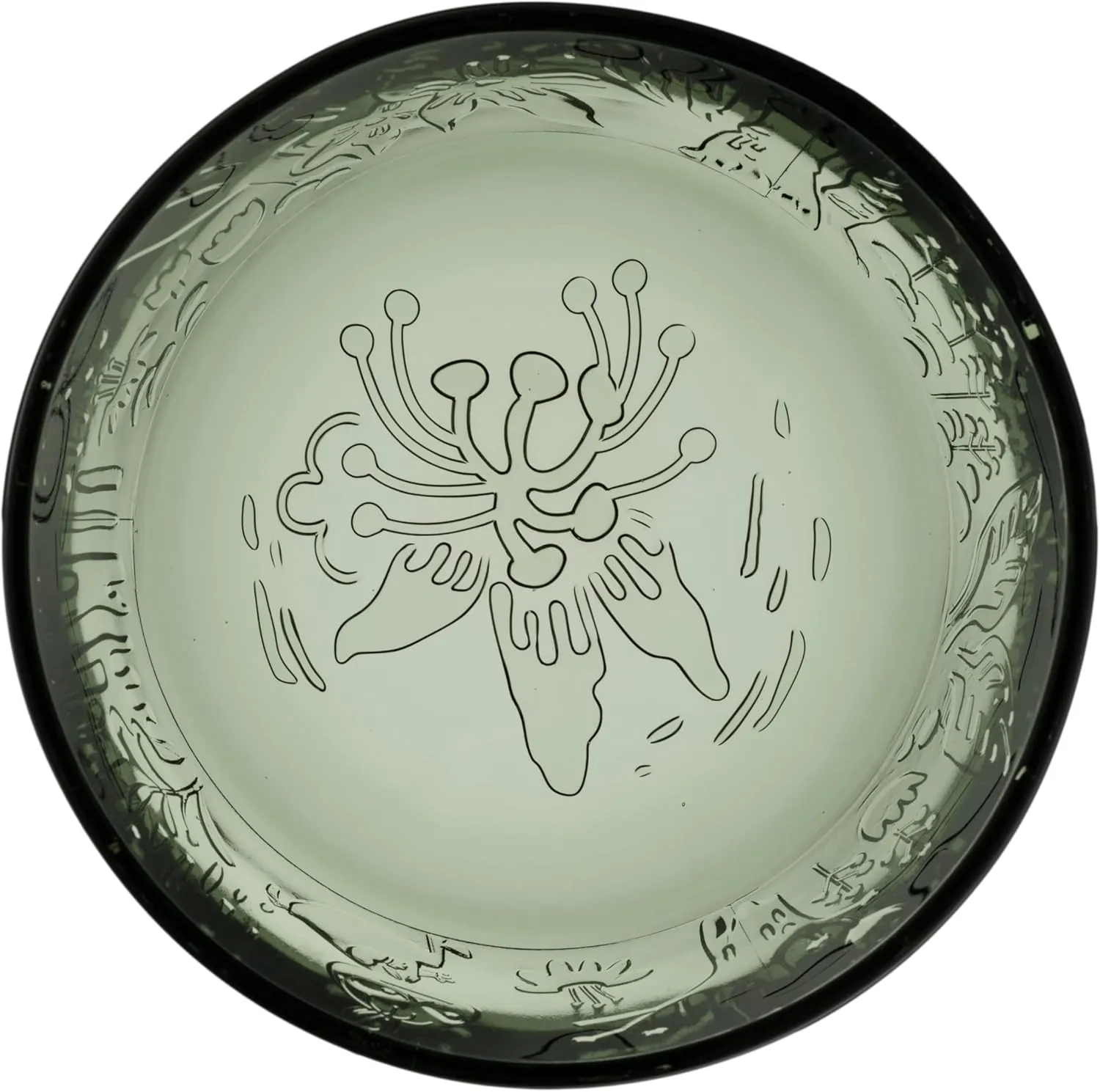 Moomin Glass Bowl 11.8oz Pine Green