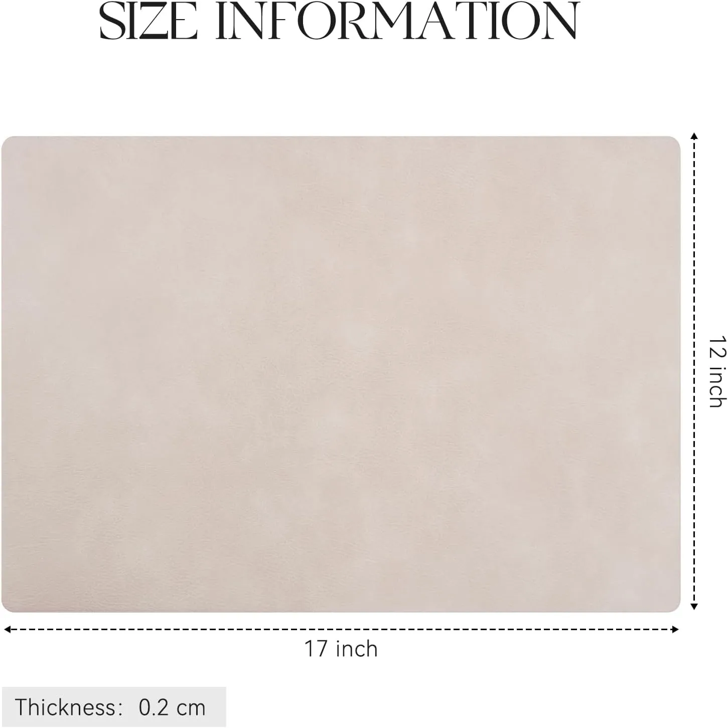 MOSAYT Vinyl Placemats Set of 8-12 X 17 Inch - Faux Leather 100% Waterproof Oil-Proof Wipeable PU Place Mats, Heat Resistant Reversible Table Mats for Kitchen, Dining, Outdoor (Beige)
