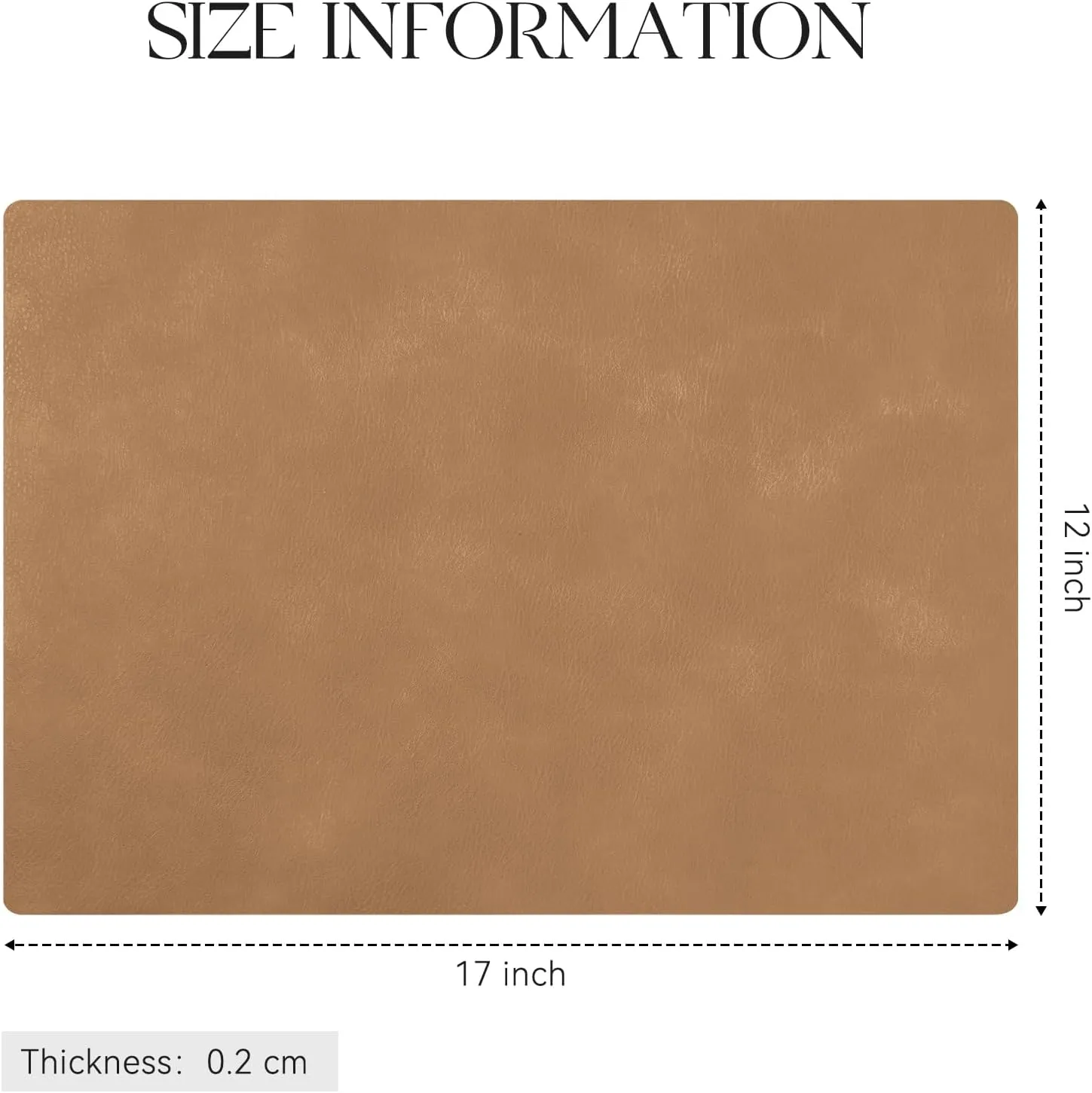 MOSAYT Vinyl Placemats Set of 8-12 X 17 Inch - Faux Leather 100% Waterproof Oil-Proof Wipeable PU Place Mats, Heat Resistant Reversible Table Mats for Kitchen, Dining, Outdoor (Camel)
