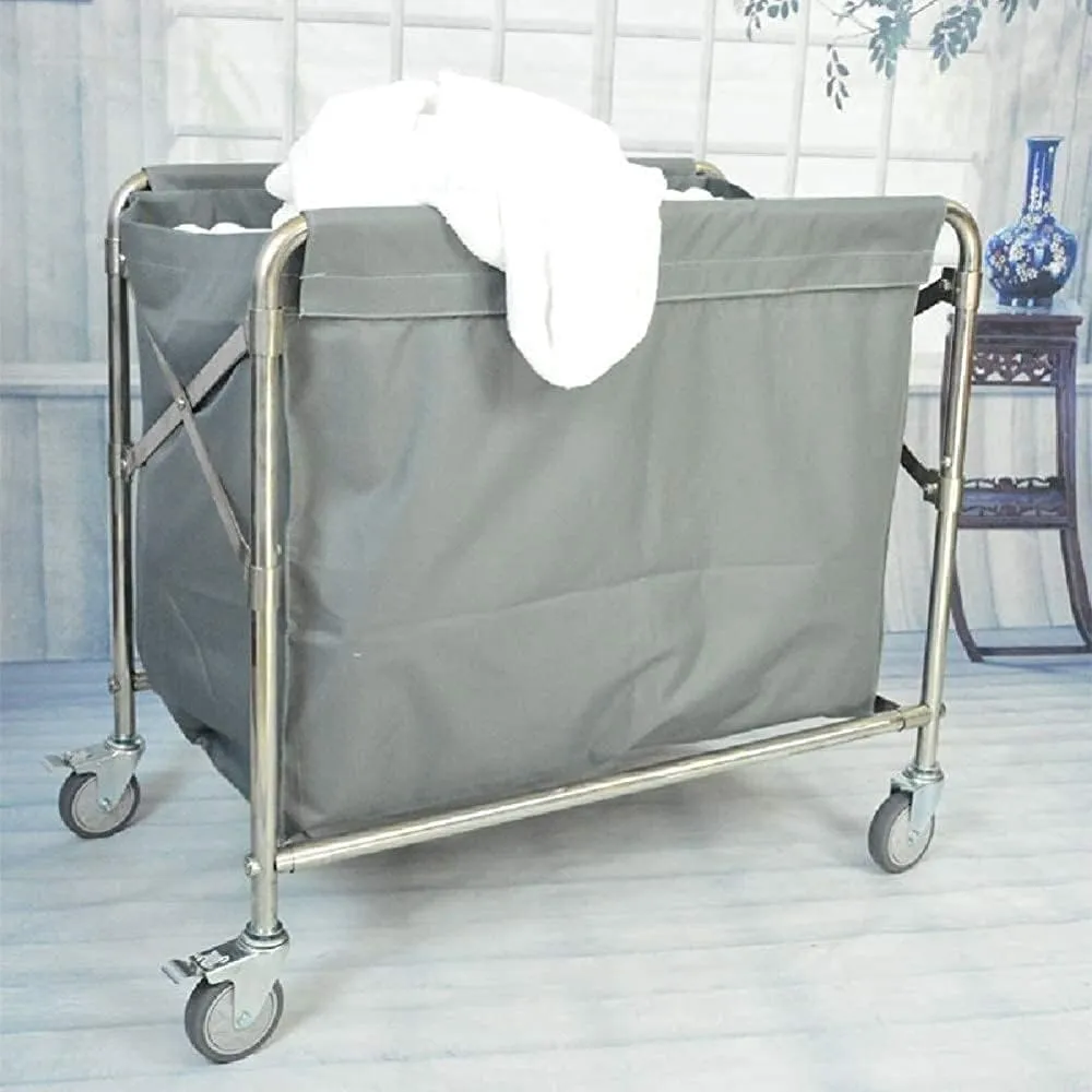 Movable Trolleys Laundry Basket Trolley Laundry Sorter Cart with Rolling Wheels Laundry Hamper Trolley with Removable Bags for Hotels Home