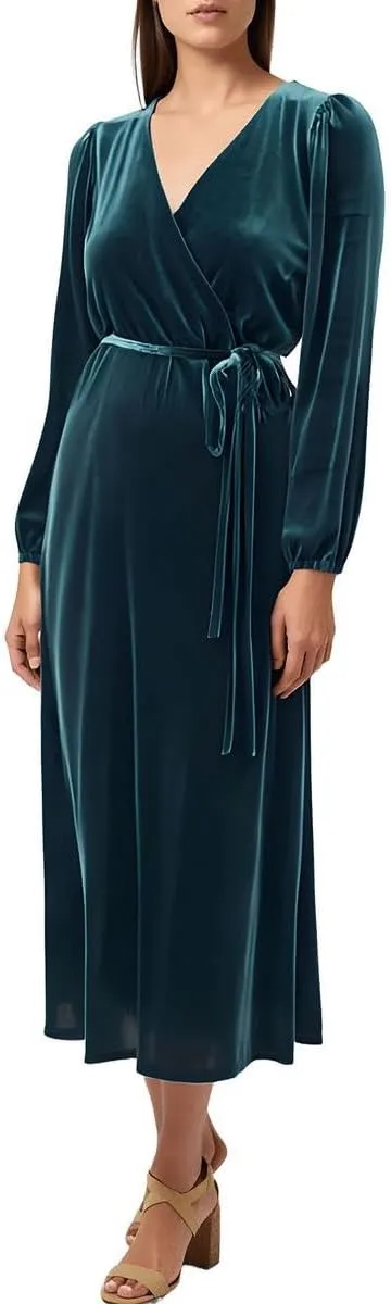 MSK Womens Belted Velvet Shift Dress