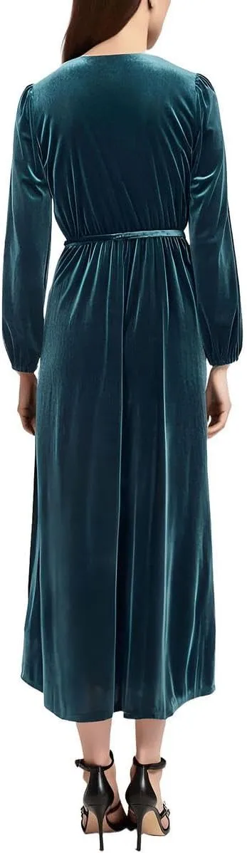 MSK Womens Belted Velvet Shift Dress