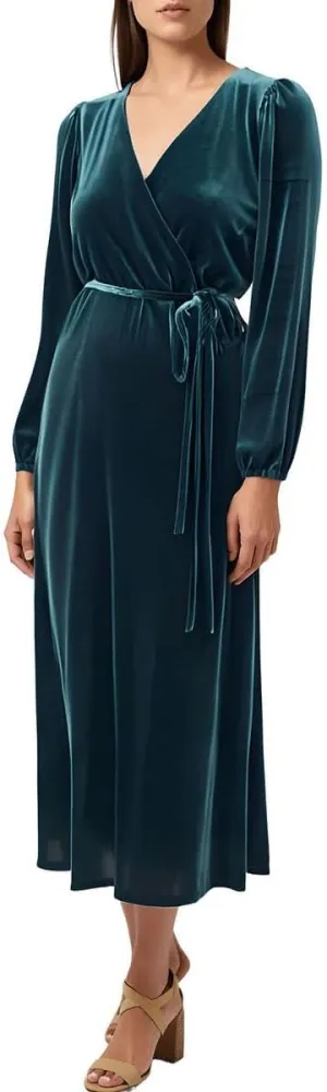 MSK Womens Belted Velvet Shift Dress