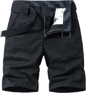 Muscularfit Shorts Men Casual Summer Buckle Zipper Cargo Shorts With Pockets Lightweight Solid Gym Workout Sweat Shorts 2024