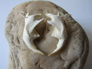 Muskrat Jawbone Earrings Spirit Jewelry Animal Bone Jewelry