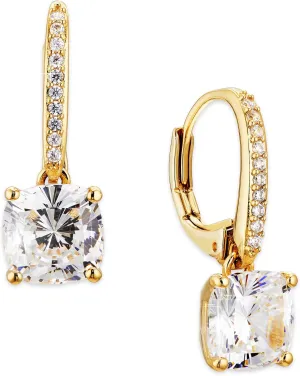 Nadri Leverback Earrings for Women - Exquisite Drop Earrings For Women, Large Cushion Cut Cubic Zirconia Womens Earrings