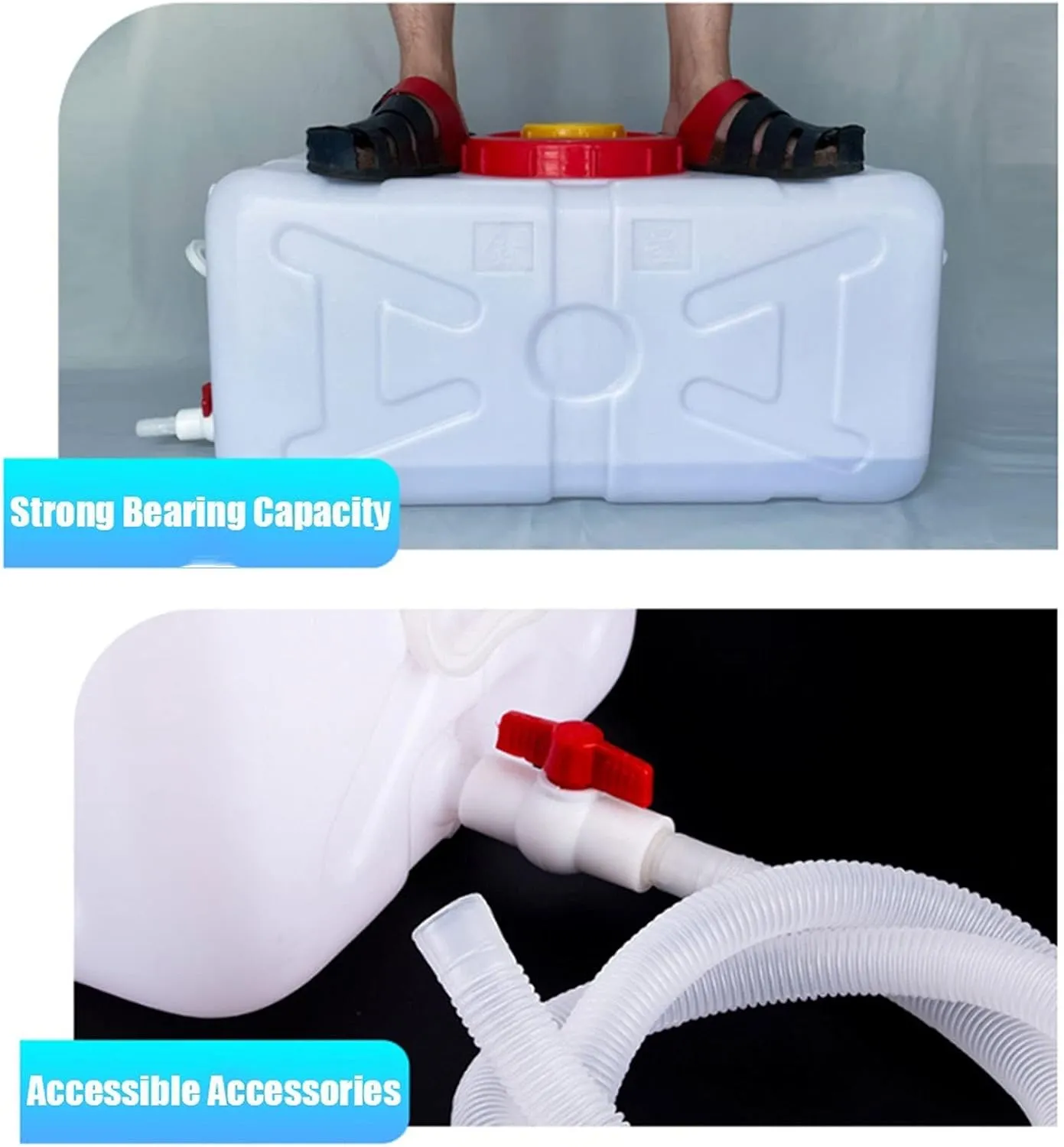 NAKAN Large Storage Container Portable Water Bucket Plastic Travel Desktop Container Rainwater Collection Storage Container Outdoor Water Storage for Camping Hiking Climbing(Size:45L)