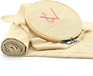 Natural Linen Needlework Embroidery Fabric Cross Stitching Aida Cloth 62" by 1 Yard Rose Flavor