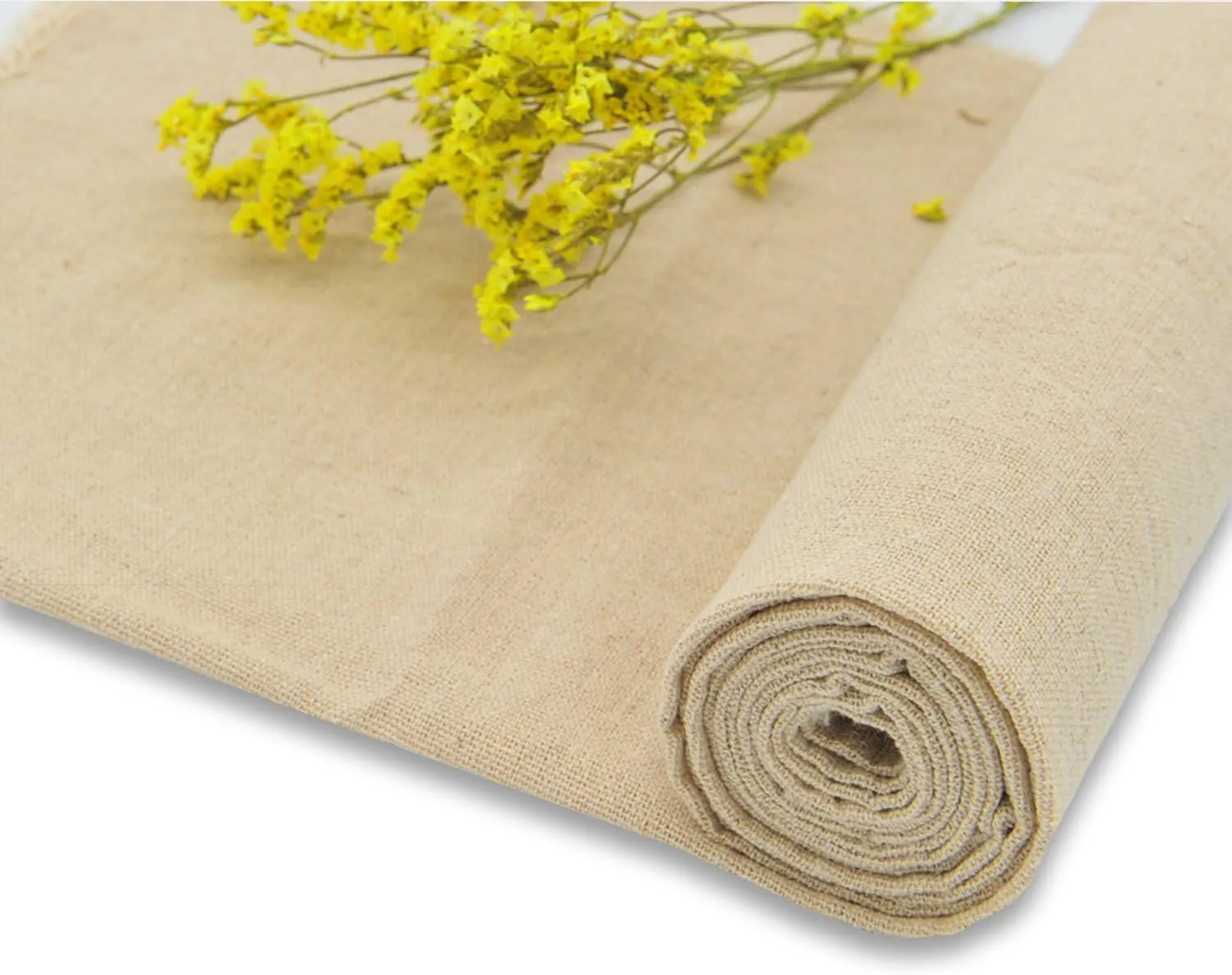 Natural Linen Needlework Embroidery Fabric Cross Stitching Aida Cloth 62" by 1 Yard Rose Flavor