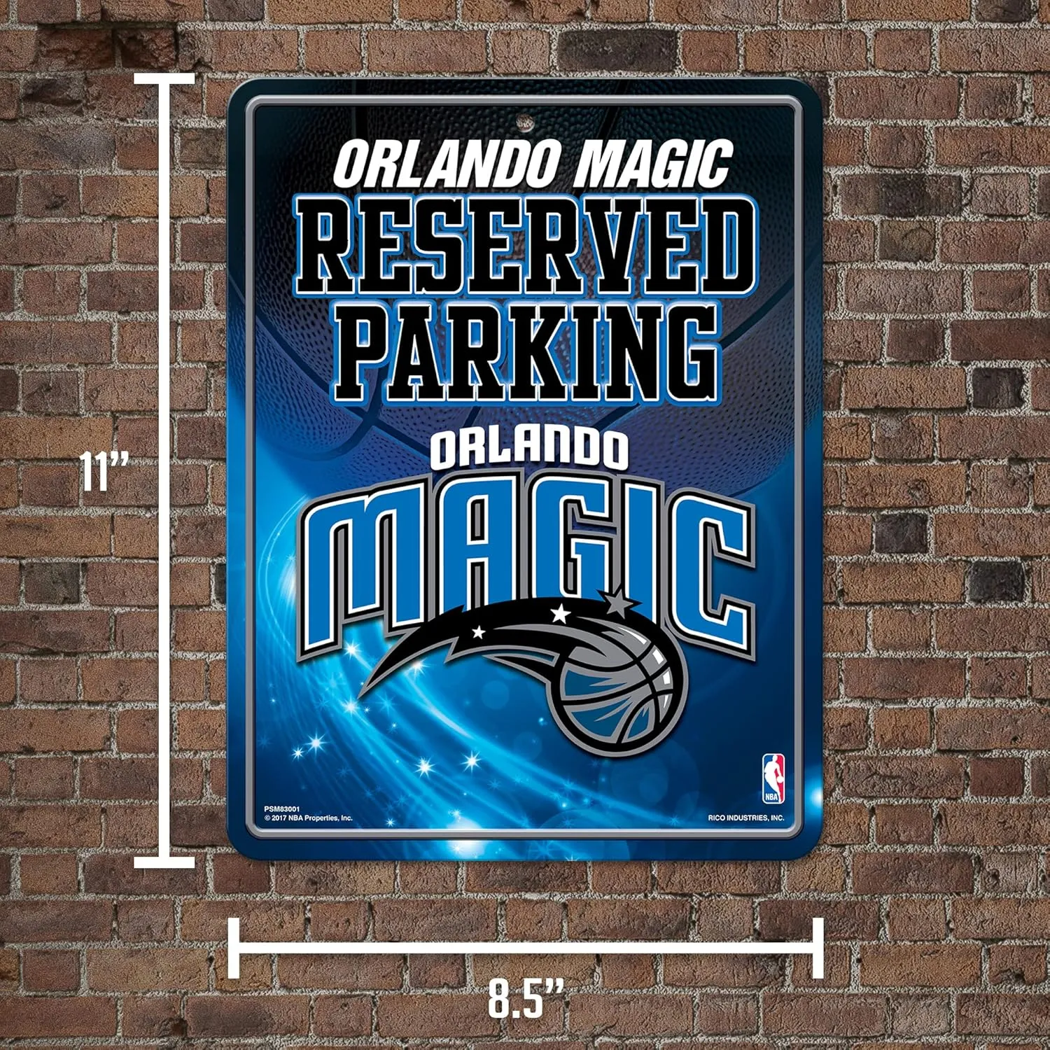 NBA Basketball Metal Parking Sign 8.5" x 11" - Great for Man Cave, Bed Room, Office, Home Décor