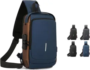 New Carbon Fiber Streamline Anti-Theft Sling Bag, Charging Sport Sling Shoulder Bag, Anti-Theft and Waterproof