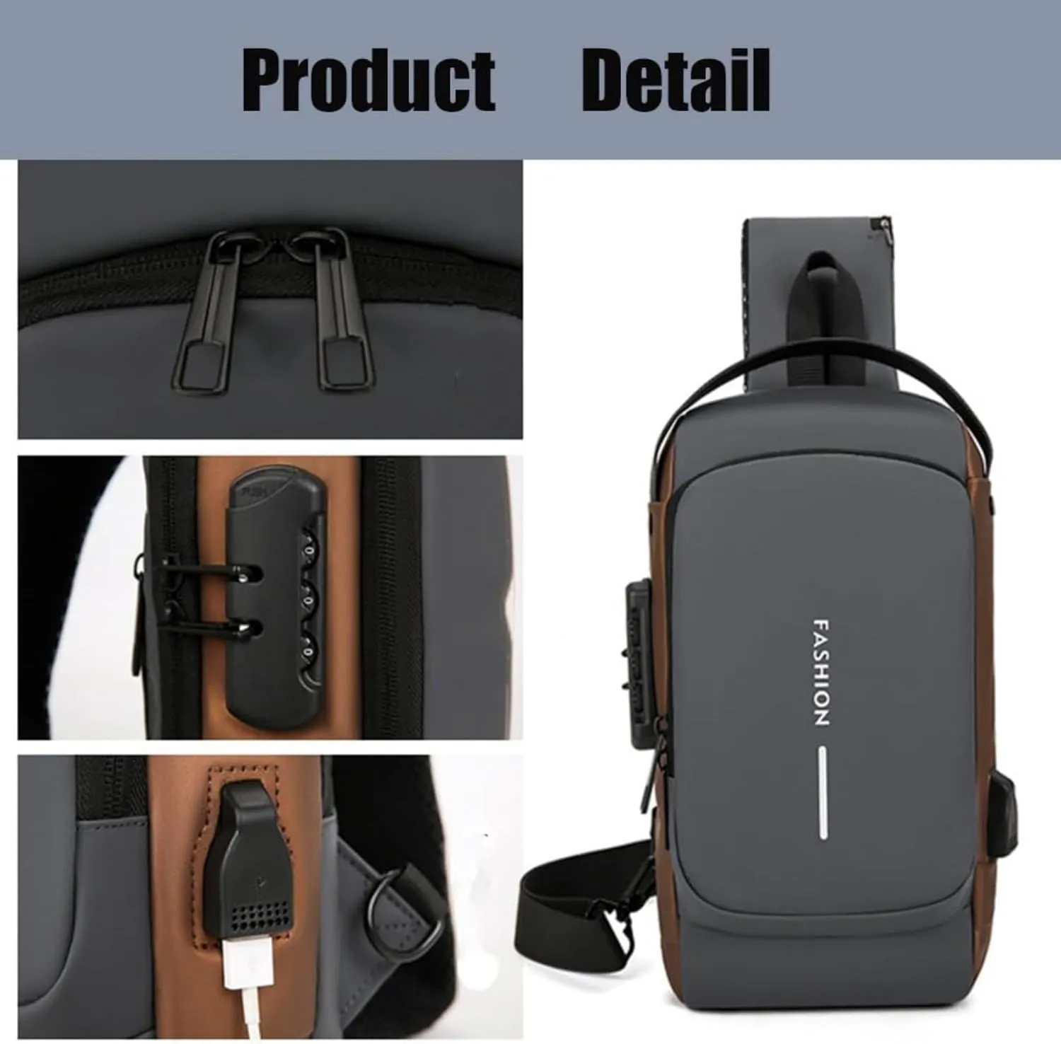 New Carbon Fiber Streamline Anti-Theft Sling Bag, Charging Sport Sling Shoulder Bag, Anti-Theft and Waterproof
