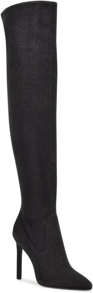 Nine West Women's Tacy Faux Leather Over The Knee Boot
