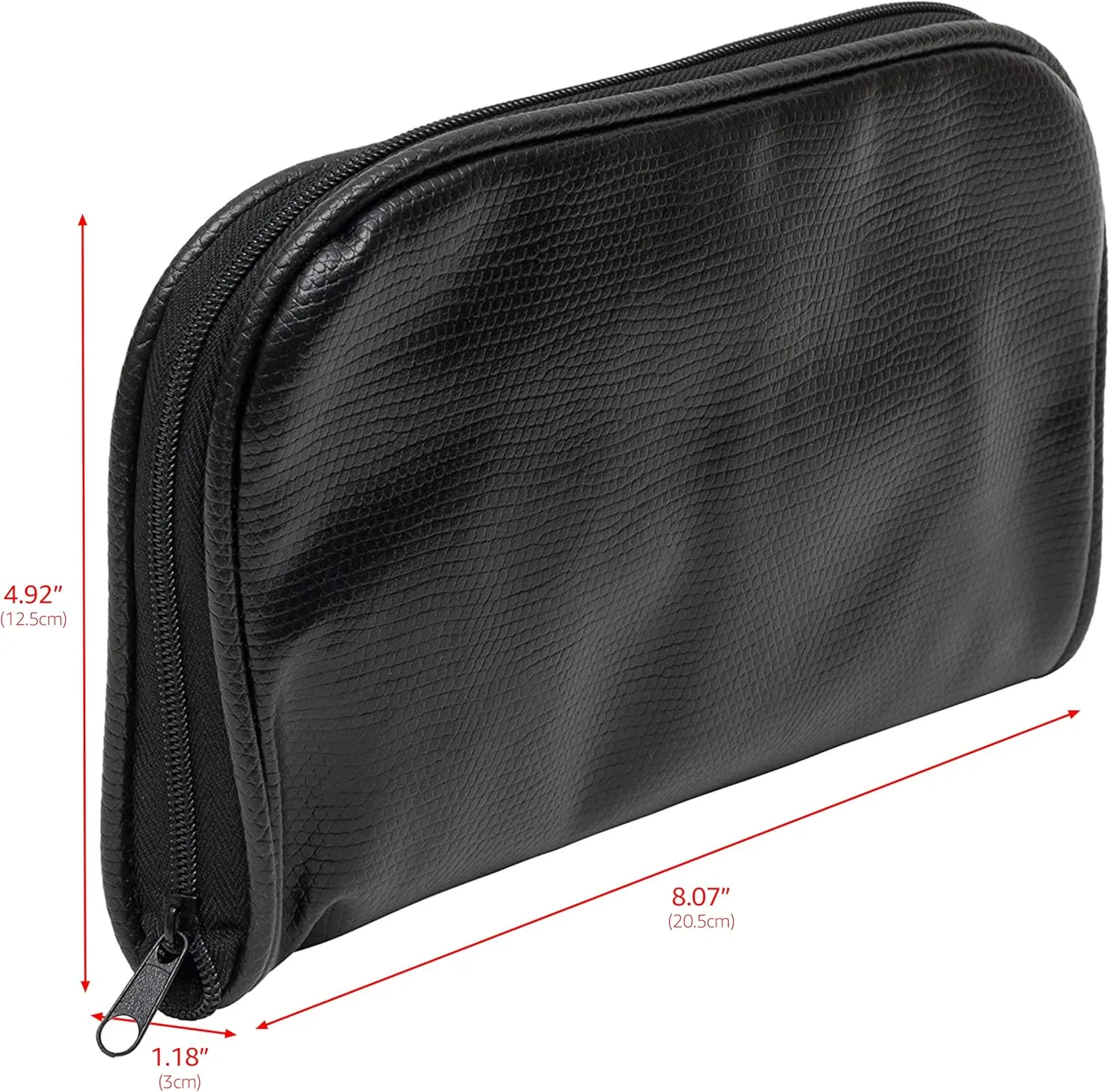 Noble Travel Jewelry Pouch - Compact Jewelry Travel Organizer with Zipper Closure and Pocket - Travel Jewelry Organizer (Medium) Black