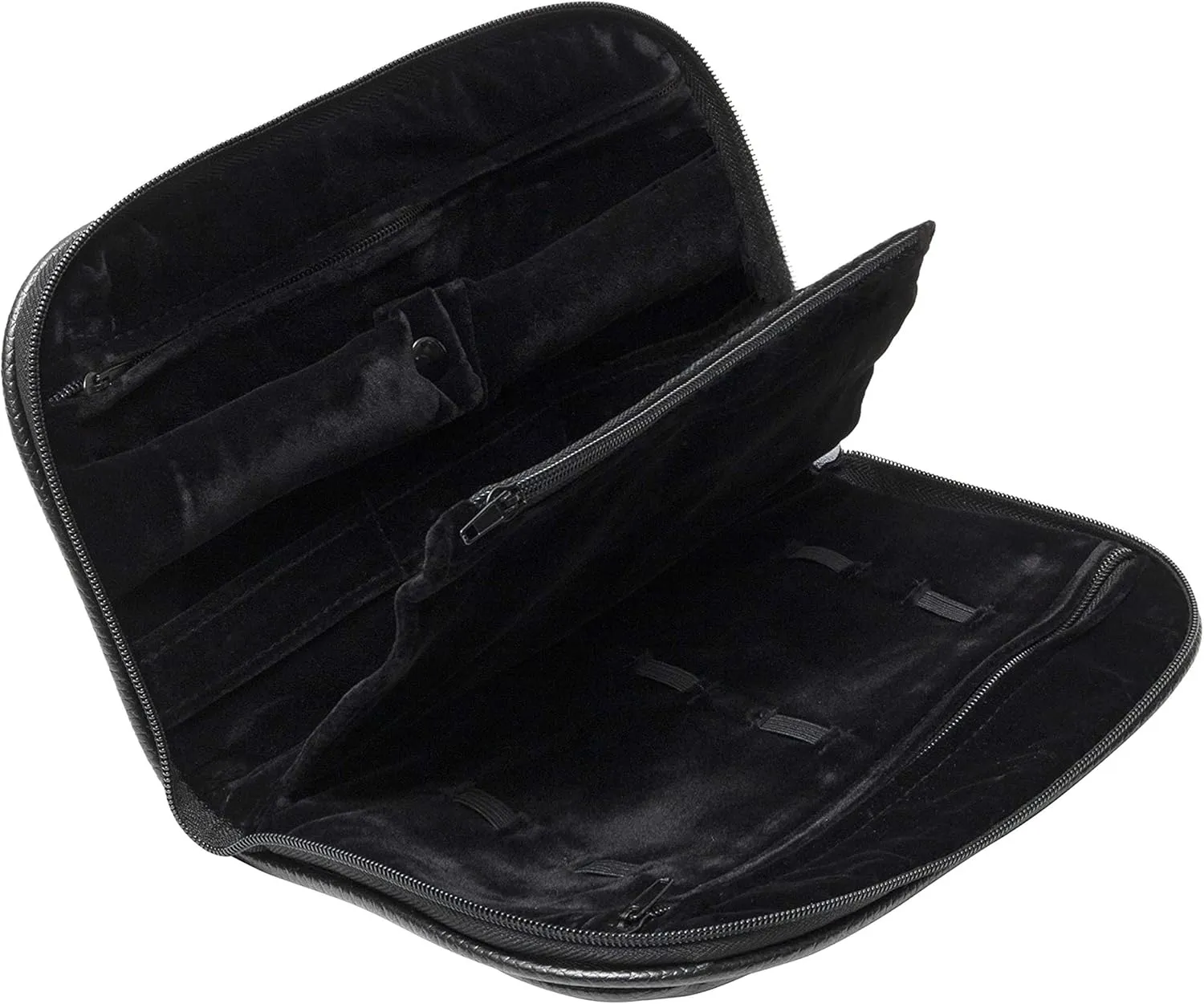 Noble Travel Jewelry Pouch - Compact Jewelry Travel Organizer with Zipper Closure and Pocket - Travel Jewelry Organizer (Medium) Black
