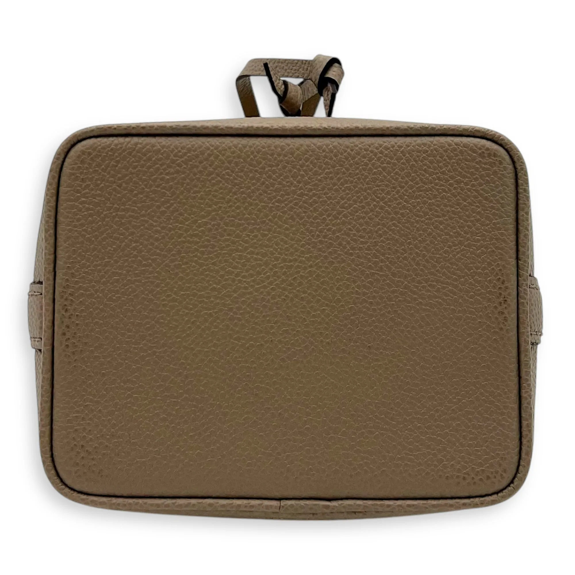 Noe Bucket Bag Nano Beige in Empreinte Leather, Gold hardware