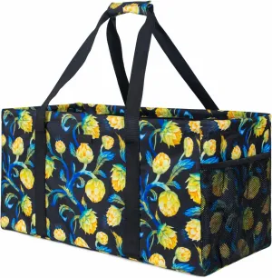 NPBAG Extra Large Utility Tote with Wireframe, Oversized Collapsible Reusable Grocery Shopping Bag, Standable Waterproof Pool Beach Bag, Basket for Storage