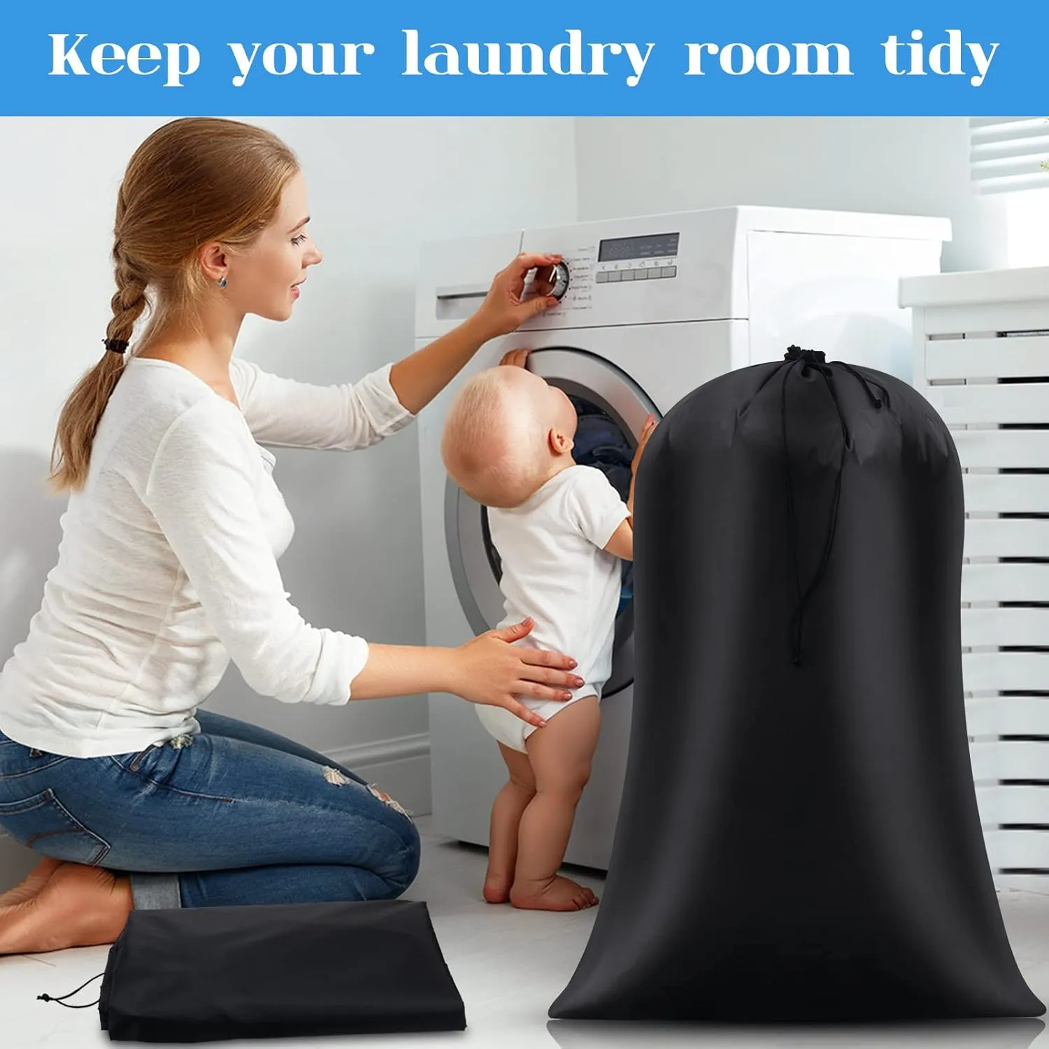 Nuanchu 12 Pcs 40 x 60 Extra Large Laundry Bag Giant Storage Laundry Reusable Multipurpose Bag for Damp Proof Luggage Suitcase Clothes Comforters Furniture Blankets Cover